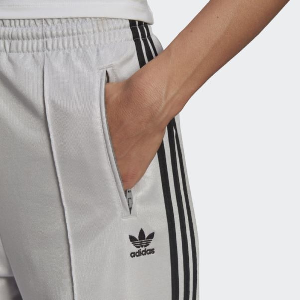 Adidas Pantalon De Survêtement Coupe Droite Argenté Adicolor Classics Ultra Brillant