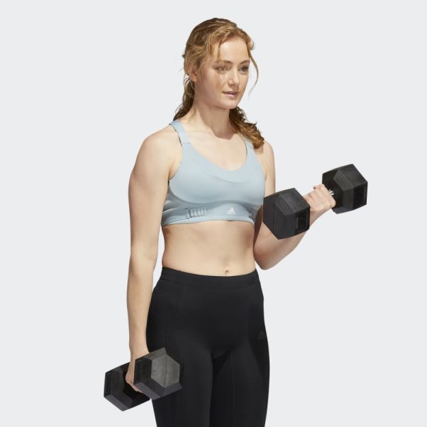 Soutien-gorge à Maintien élevé Adidas Fastimpact Luxe Run Gris