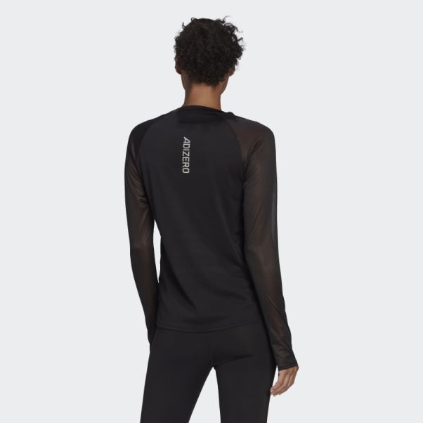 Adidas Parley Adizero T-shirt De Course à Manches Longues Noir