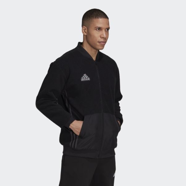 Essentials Holiday Pack Sherpa Bomber Veste Adidas Noir