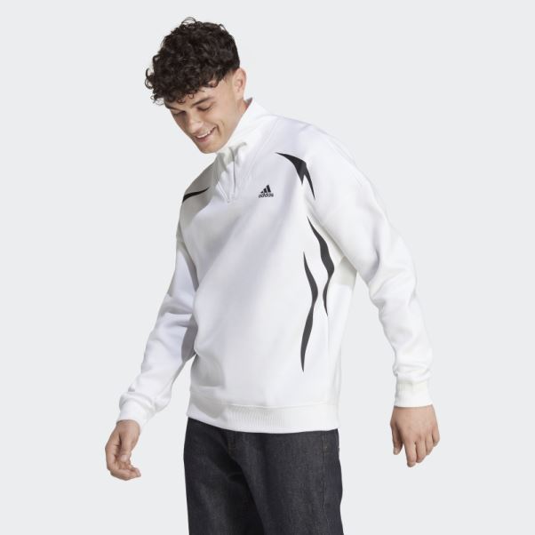 Sweat Adidas Colorblock Quarter Zip Noir Fashion