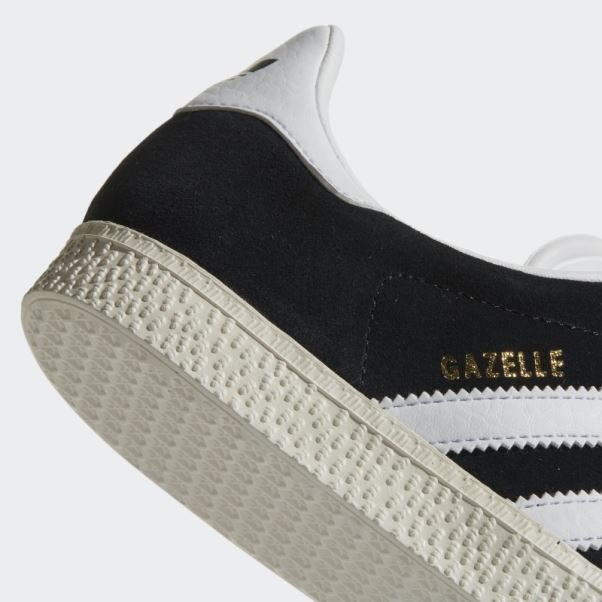 Chaussures Adidas Gazelle Noir/blanc/or Métallisé