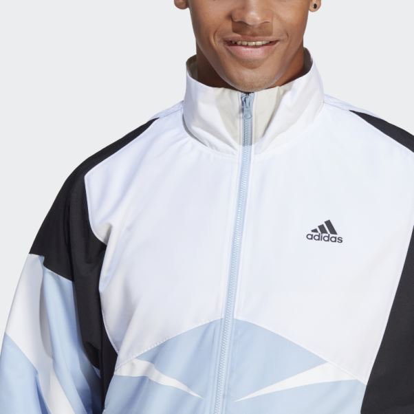 Adidas Bleu Aube Colorblock Veste De Survêtement