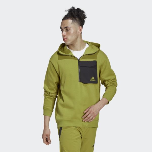 Sweat à Capuche Olive Adidas Conçu Pour Gameday