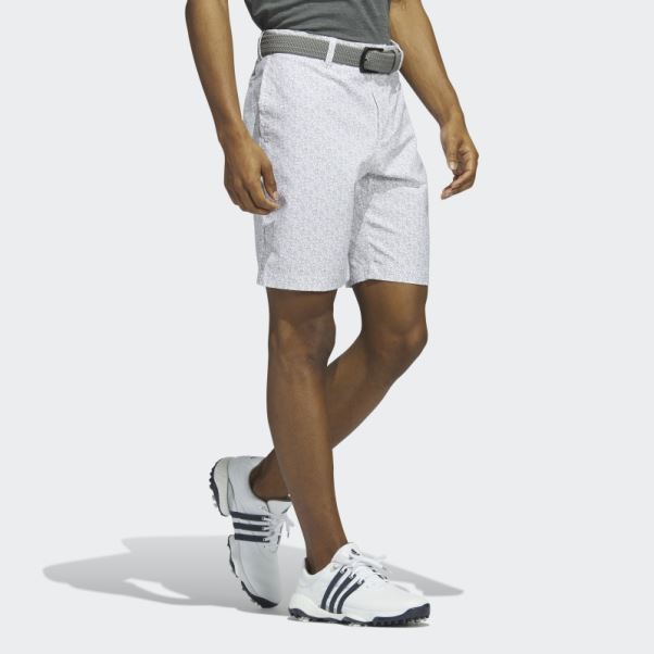 Adidas Short De Golf Imprimé Ultimate365 Neuf Pouces Blanc