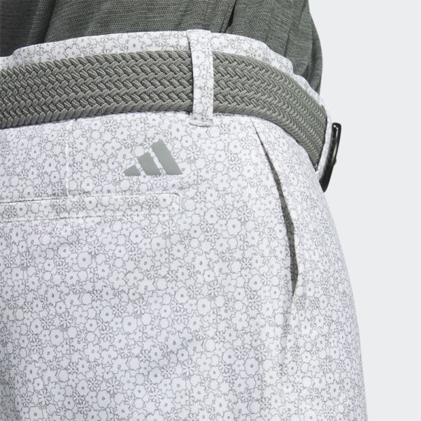 Adidas Short De Golf Imprimé Ultimate365 Neuf Pouces Blanc