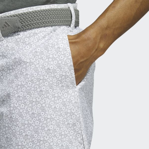Adidas Short De Golf Imprimé Ultimate365 Neuf Pouces Blanc