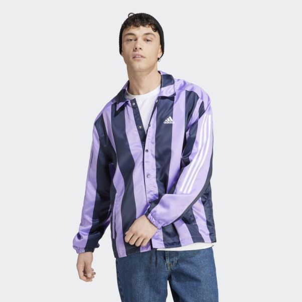 Veste D'entraîneurs En Satin Adidas Violette