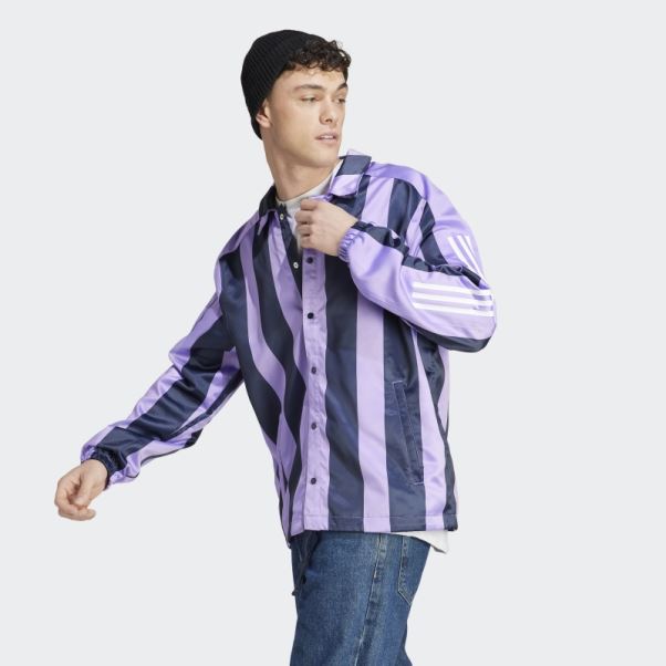 Veste D'entraîneurs En Satin Adidas Violette