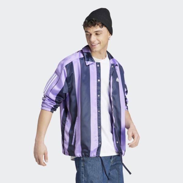 Veste D'entraîneurs En Satin Adidas Violette