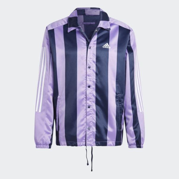 Veste D'entraîneurs En Satin Adidas Violette