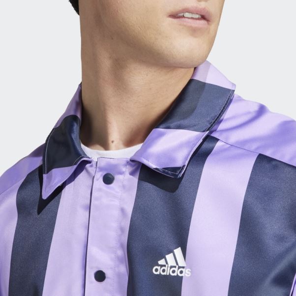 Veste D'entraîneurs En Satin Adidas Violette