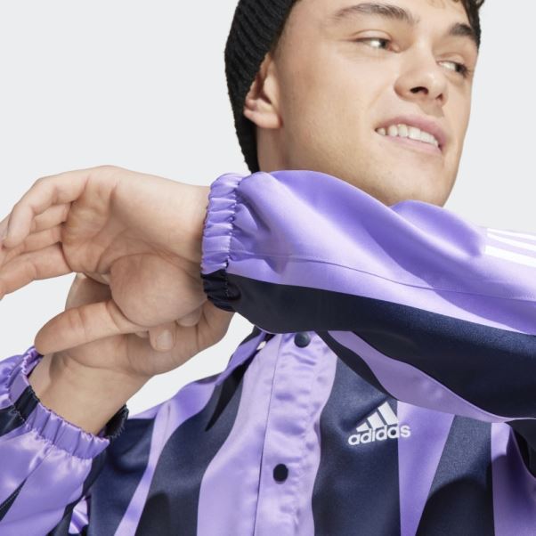 Veste D'entraîneurs En Satin Adidas Violette
