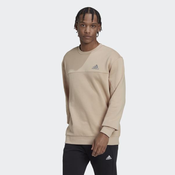 Sweat-shirt Stadium Polaire Badge Of Sport Beige Adidas