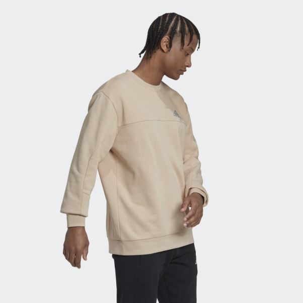 Sweat-shirt Stadium Polaire Badge Of Sport Beige Adidas