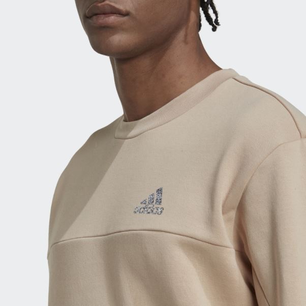 Sweat-shirt Stadium Polaire Badge Of Sport Beige Adidas