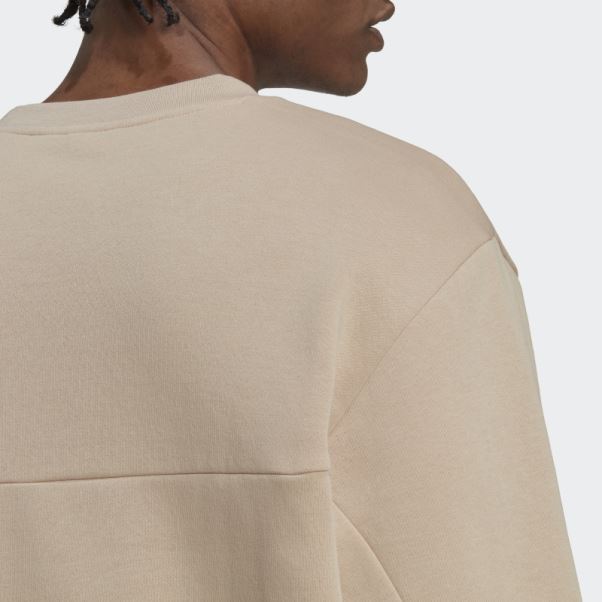 Sweat-shirt Stadium Polaire Badge Of Sport Beige Adidas