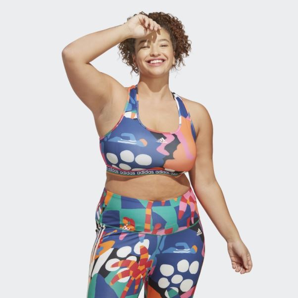 Soutien-gorge à Maintien Moyen Adidas X Farm Rio Vert Vif (taille Plus) Mode