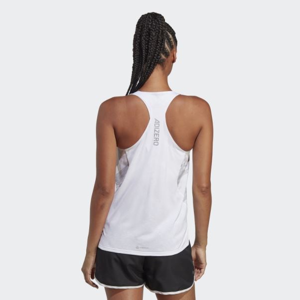 Débardeur Adidas Adizero Running Blanc