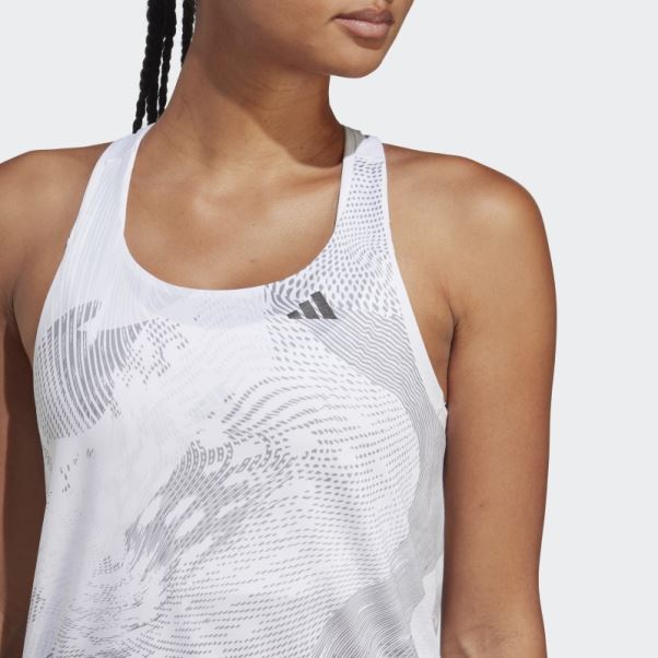 Débardeur Adidas Adizero Running Blanc