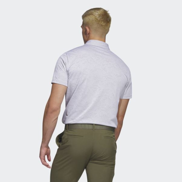 Polo De Golf En Jacquard Texturé Adidas Blanc