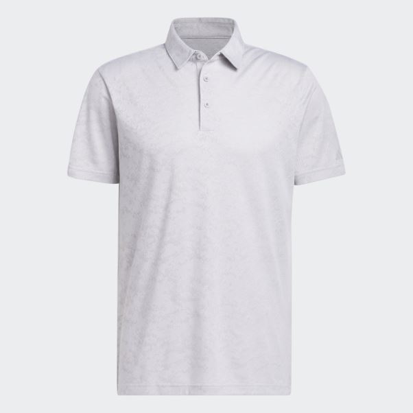 Polo De Golf En Jacquard Texturé Adidas Blanc