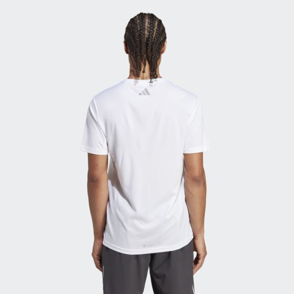 T-shirt à Logo Run Icons 3 Bar Adidas Blanc