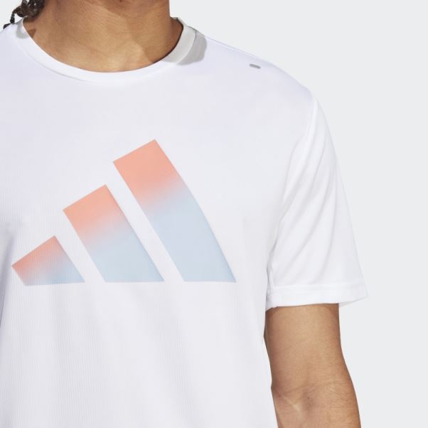 T-shirt à Logo Run Icons 3 Bar Adidas Blanc