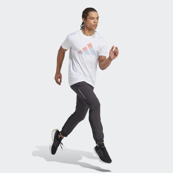T-shirt Adidas Run Icon 3 Bar Logo Blanc
