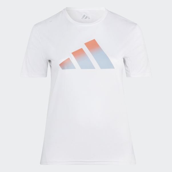 T-shirt Adidas Run Icon 3 Bar Logo Blanc