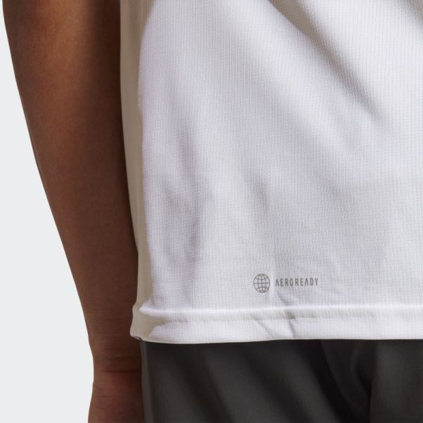 T-shirt Adidas Run Icon 3 Bar Logo Blanc