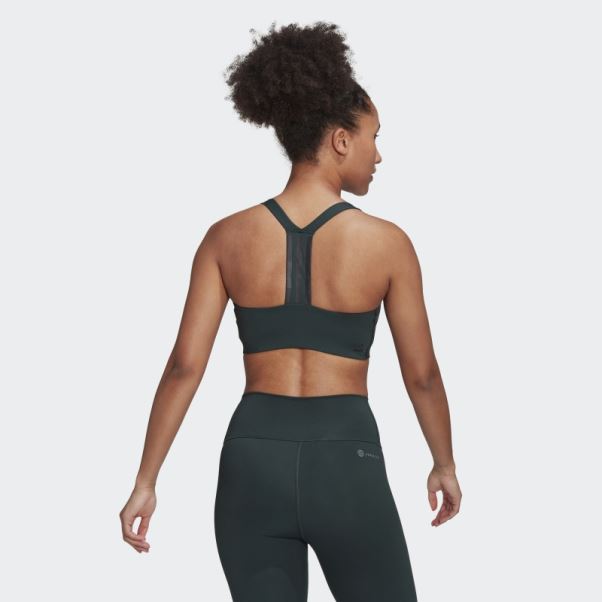 Soutien-gorge à Maintien Moyen Adidas Powerimpact Training Vert