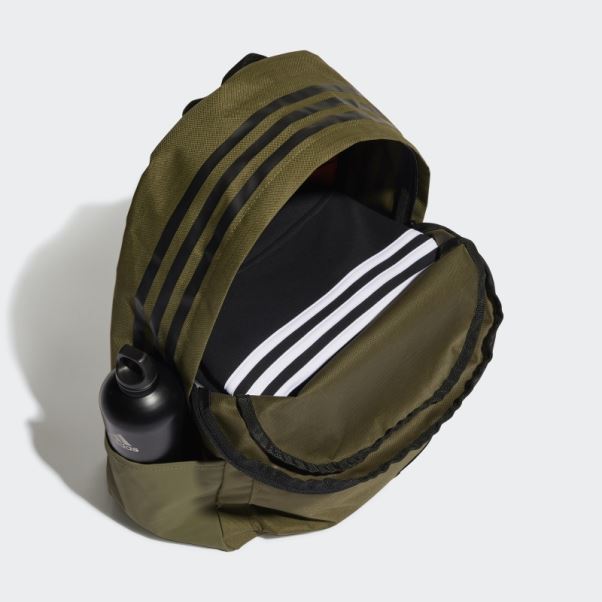 Sac à Dos Classique à 3 Bandes Adidas Olive