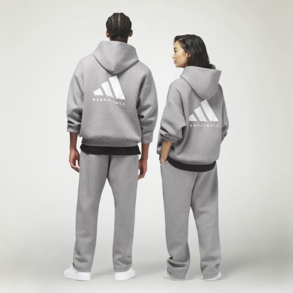 Pantalon De Survêtement Adidas Basketball Chiné Avoine Foncé Chaud