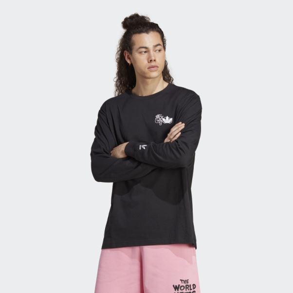 Hack The Elite T-shirt Graphique à Manches Longues Adidas Noir