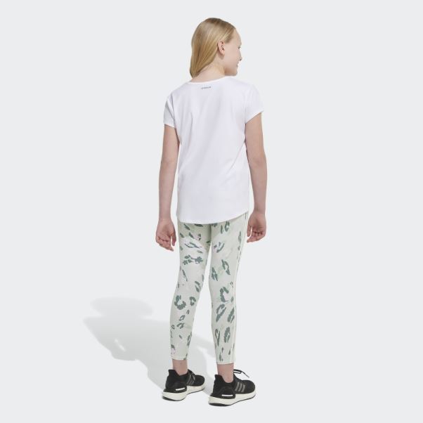 Collants Fleuris En Coton Imprimé Allover 3 Bandes (taille Allongée) Vert Adidas