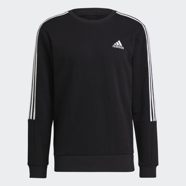Sweat Adidas Essentials Coupe Polaire 3 Bandes Noir