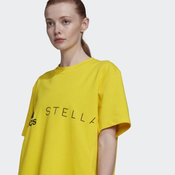 Adidas By Stella Mccartney Logo Tee Jaune Chaud