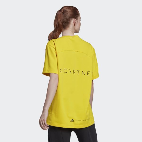 Adidas By Stella Mccartney Logo Tee Jaune Chaud