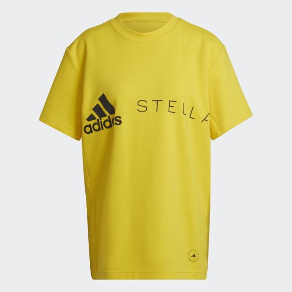 Adidas By Stella Mccartney Logo Tee Jaune Chaud