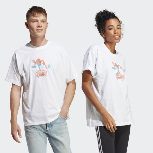 T-shirt Graphique Blanc élégant Adidas