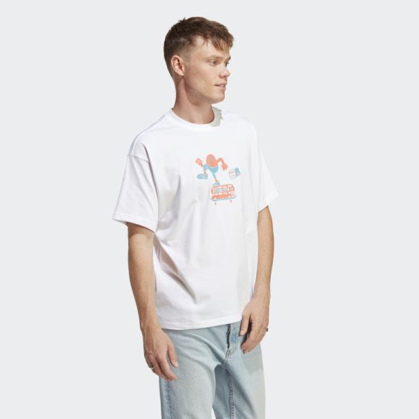 T-shirt Graphique Blanc élégant Adidas