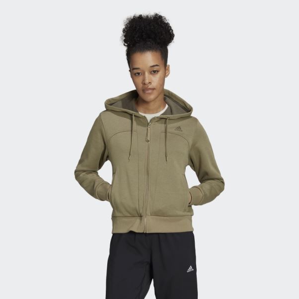 Sweat à Capuche Zippé Adidas Orbit Hyperglam Vert