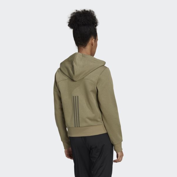 Sweat à Capuche Zippé Adidas Orbit Hyperglam Vert