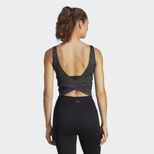 Débardeur De Yoga Imprimé Clash Noir Adidas