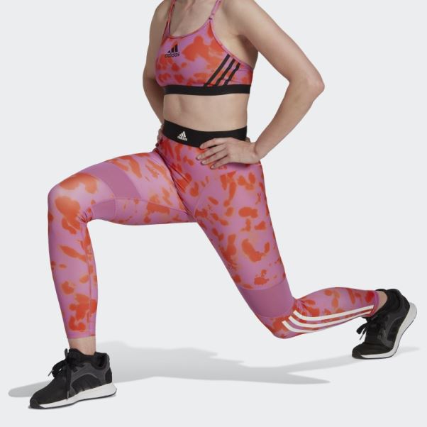 Adidas Hyperglam Imprimé 7/8 Leggings Mode Orange