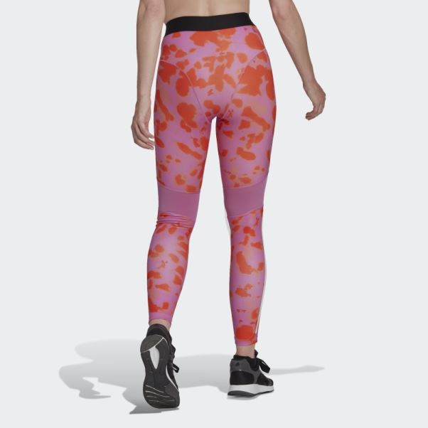 Adidas Hyperglam Imprimé 7/8 Leggings Mode Orange