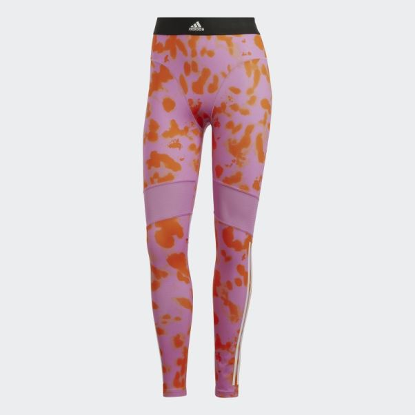 Adidas Hyperglam Imprimé 7/8 Leggings Mode Orange