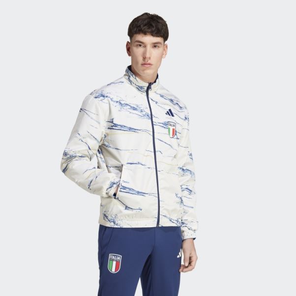 Veste Réversible Adidas Italy Anthem Bleue