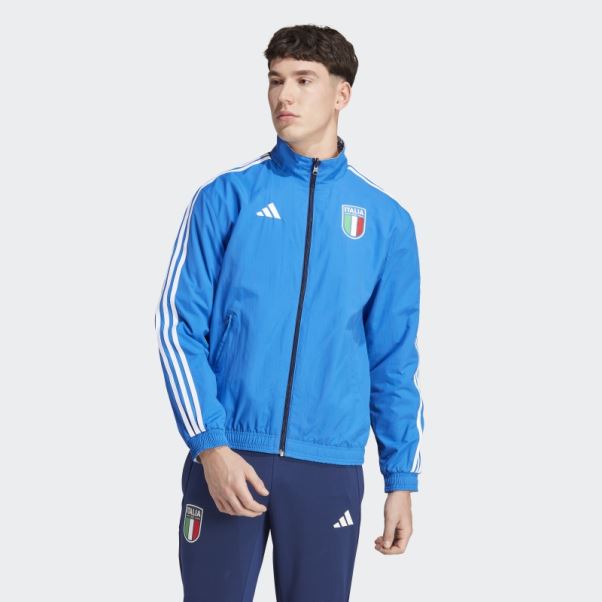 Veste Réversible Adidas Italy Anthem Bleue